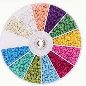 2000pcs Fashion Glass Seed Beads Kit, 12 Grids Assorted  Beads